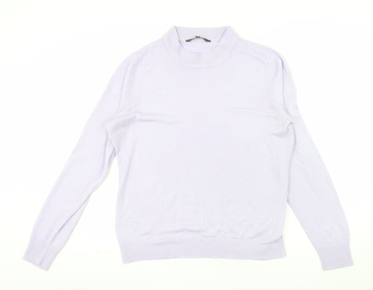 Bonmarché Women’s Purple Mock Neck Acrylic Jumper Size 16