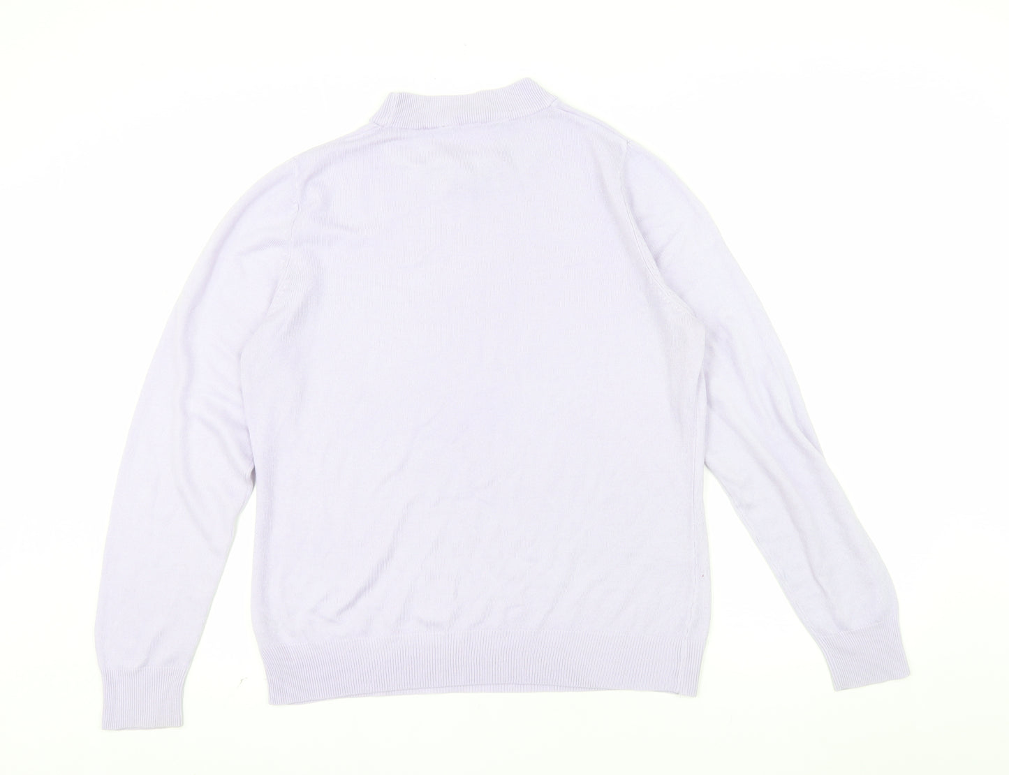 Bonmarché Women’s Purple Mock Neck Acrylic Jumper Size 16