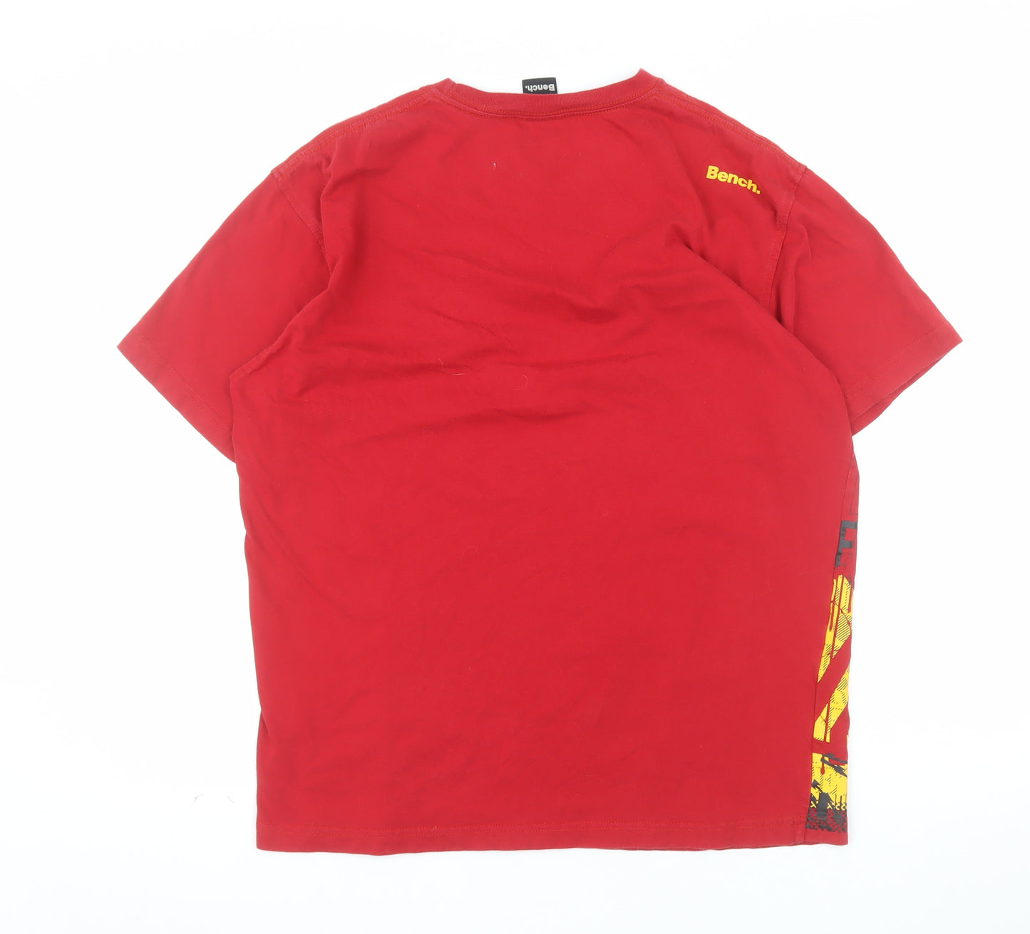 Bench Men Red Graphic Print Cotton Short Sleeve T-Shirt Size L
