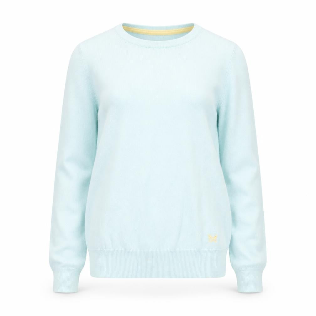 Crew Clothing Company Women’s Blue Cotton Cashmere Jumper Size 8