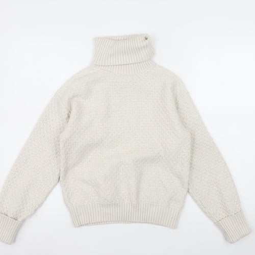 Marks and Spencer Women’s Beige Roll Neck Knit Jumper Size S
