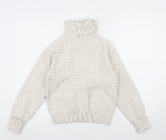 Marks and Spencer Women’s Beige Roll Neck Knit Jumper Size S