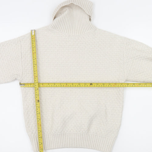 Marks and Spencer Women’s Beige Roll Neck Knit Jumper Size S