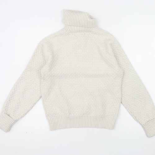 Marks and Spencer Women’s Beige Roll Neck Knit Jumper Size S