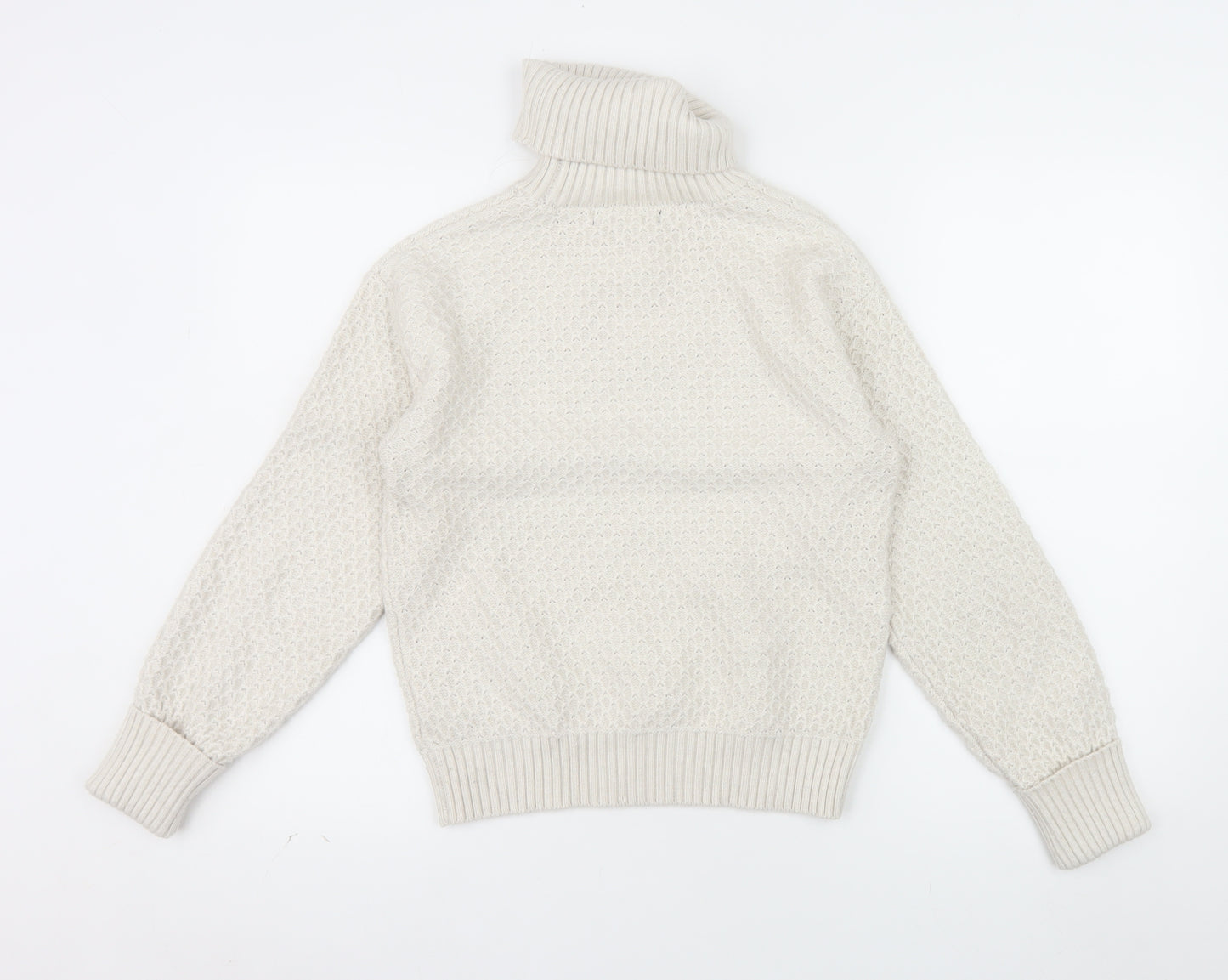 Marks and Spencer Women’s Beige Roll Neck Knit Jumper Size S