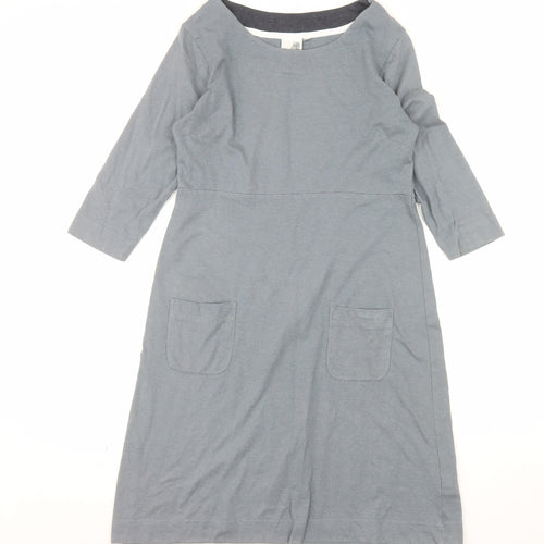 Weird Fish Women’s Grey Cotton Blend Shift Dress Size 12