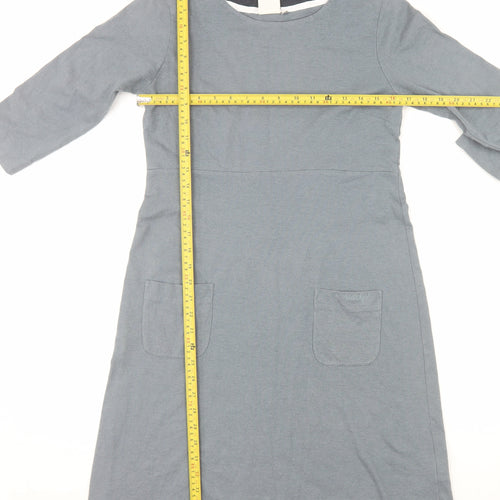 Weird Fish Women’s Grey Cotton Blend Shift Dress Size 12