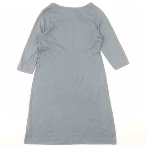 Weird Fish Women’s Grey Cotton Blend Shift Dress Size 12