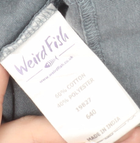 Weird Fish Women’s Grey Cotton Blend Shift Dress Size 12