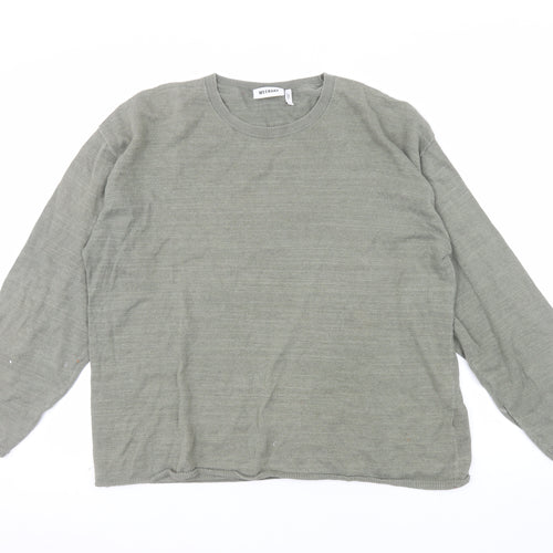 Weekday Men’s Green Cotton Linen Crew Neck Jumper Size S