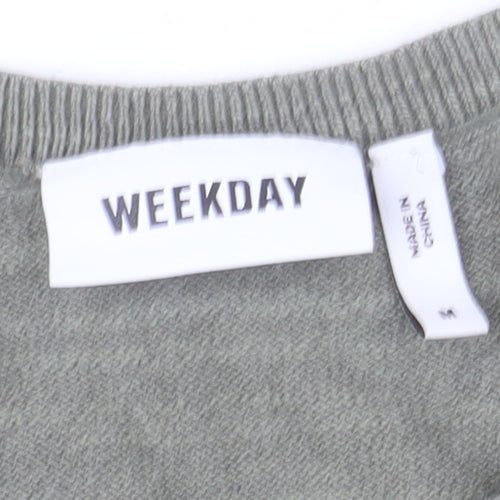 Weekday Men’s Green Cotton Linen Crew Neck Jumper Size S