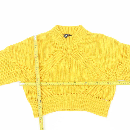 New Look 915 Girls Yellow Acrylic Knit Pullover Jumper Age 10-11 Years