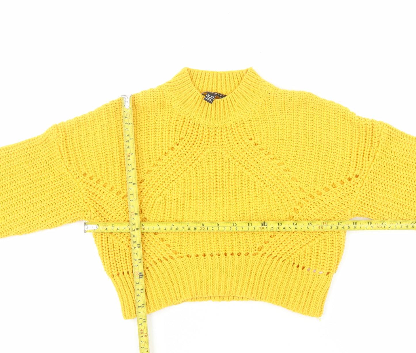 New Look 915 Girls Yellow Acrylic Knit Pullover Jumper Age 10-11 Years