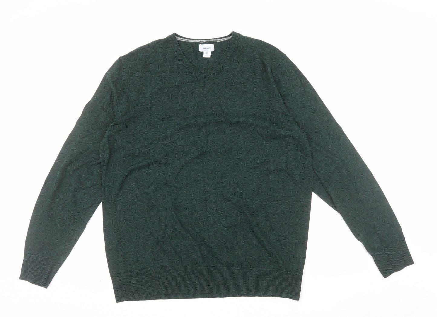 Old Navy Men’s Green V-Neck Knit Pullover Jumper XL Tall