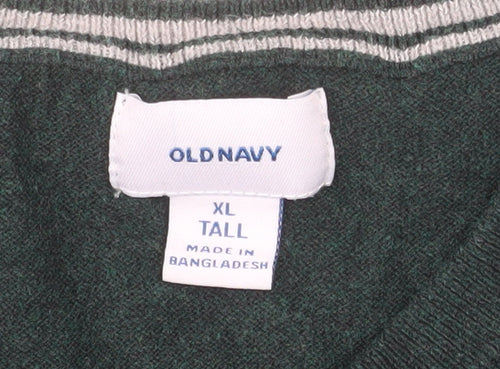 Old Navy Men’s Green V-Neck Knit Pullover Jumper XL Tall