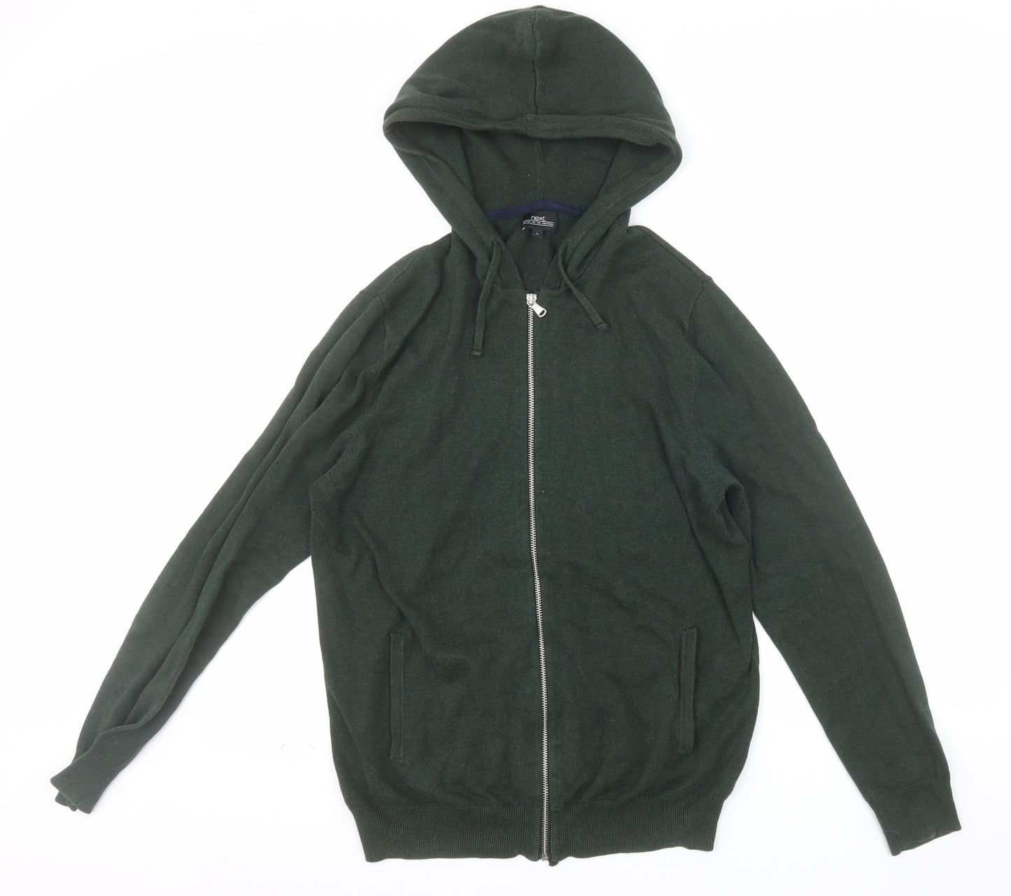 Next Men's Green Full Zip Hoodie Medium Cotton Cashmere Knit