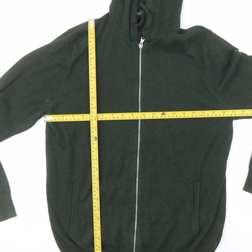 Next Men's Green Full Zip Hoodie Medium Cotton Cashmere Knit