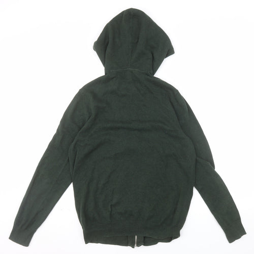 Next Men's Green Full Zip Hoodie Medium Cotton Cashmere Knit