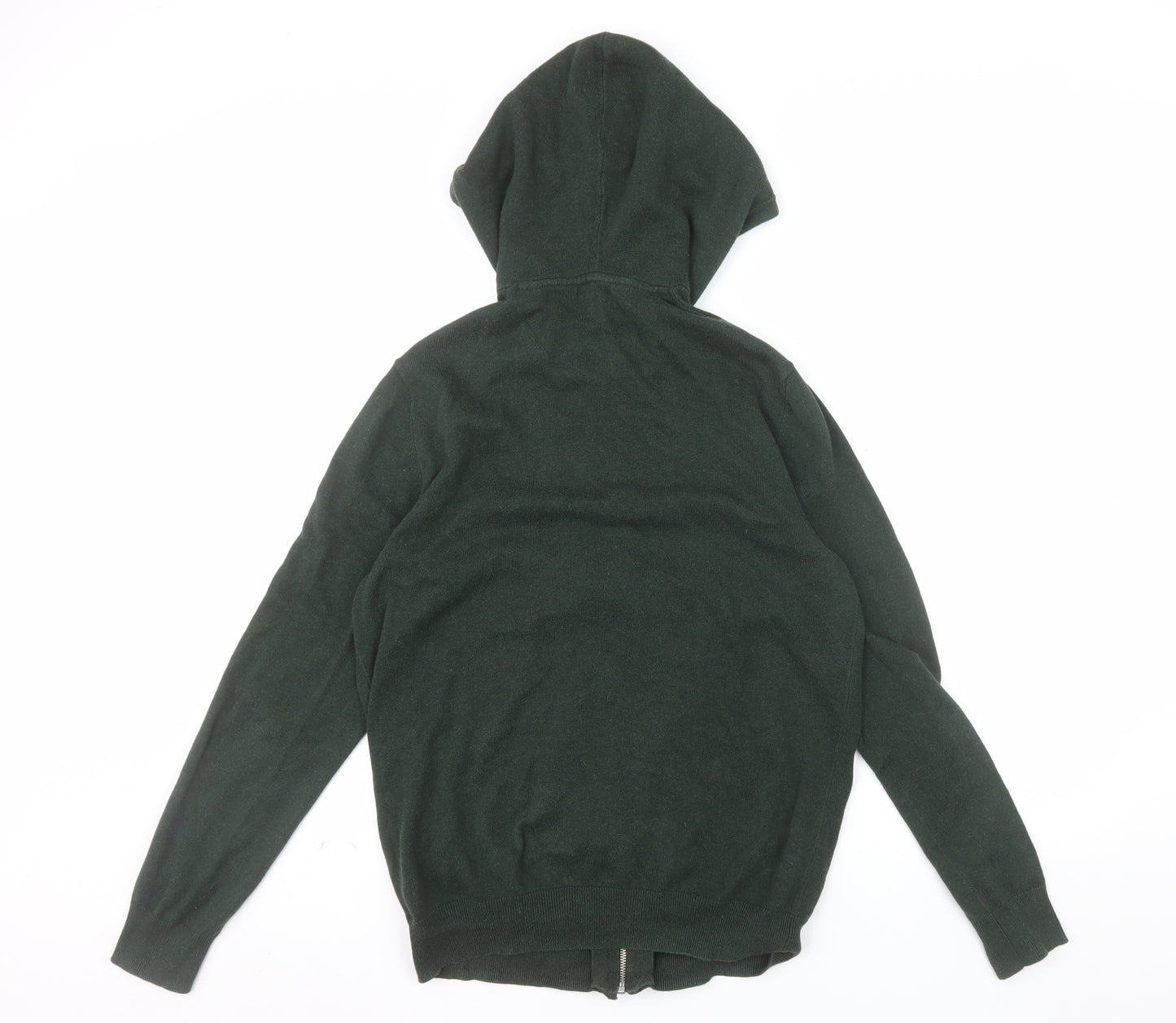 Next Men's Green Full Zip Hoodie Medium Cotton Cashmere Knit