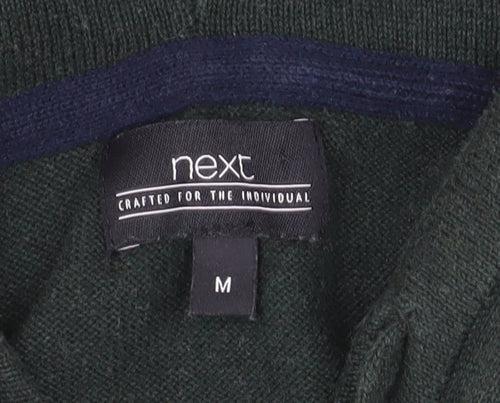 Next Men's Green Full Zip Hoodie Medium Cotton Cashmere Knit
