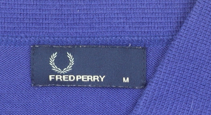 Fred Perry Men's Blue Cotton Short Sleeve Polo Shirt Size M