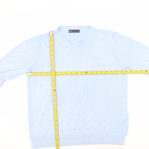 Marks and Spencer Womens Blue Size 16 Acrylic Crew Neck Jumper