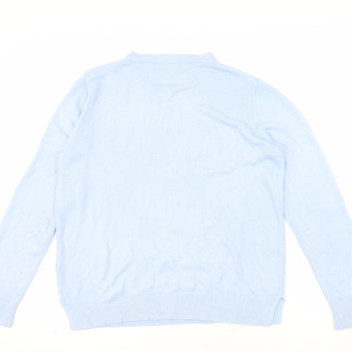 Marks and Spencer Womens Blue Size 16 Acrylic Crew Neck Jumper