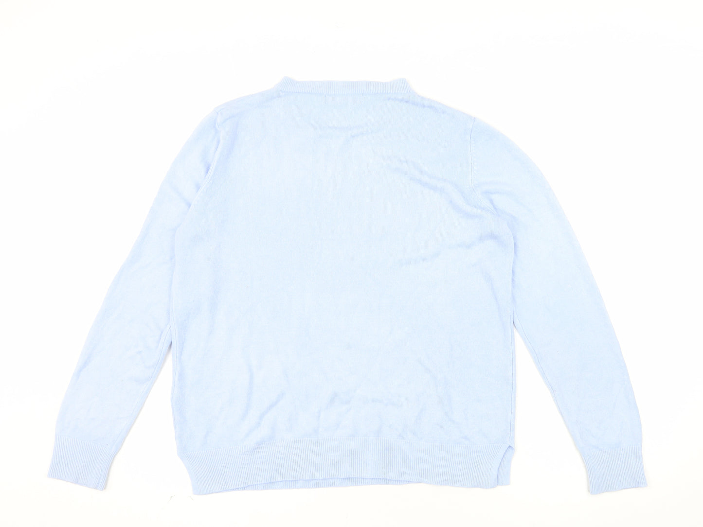 Marks and Spencer Womens Blue Size 16 Acrylic Crew Neck Jumper