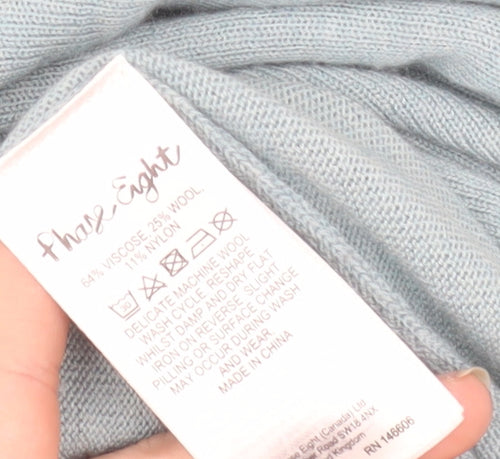 Phase Eight Women's Blue Boat Neck Relaxed Fit Jumper XS