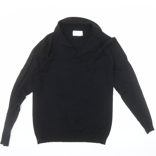 ASOS DESIGN Men's Black Cotton V-Neck Jumper XS