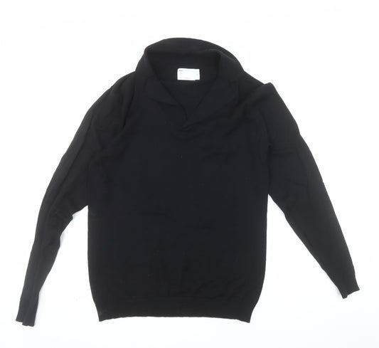 ASOS DESIGN Men's Black Cotton V-Neck Jumper XS