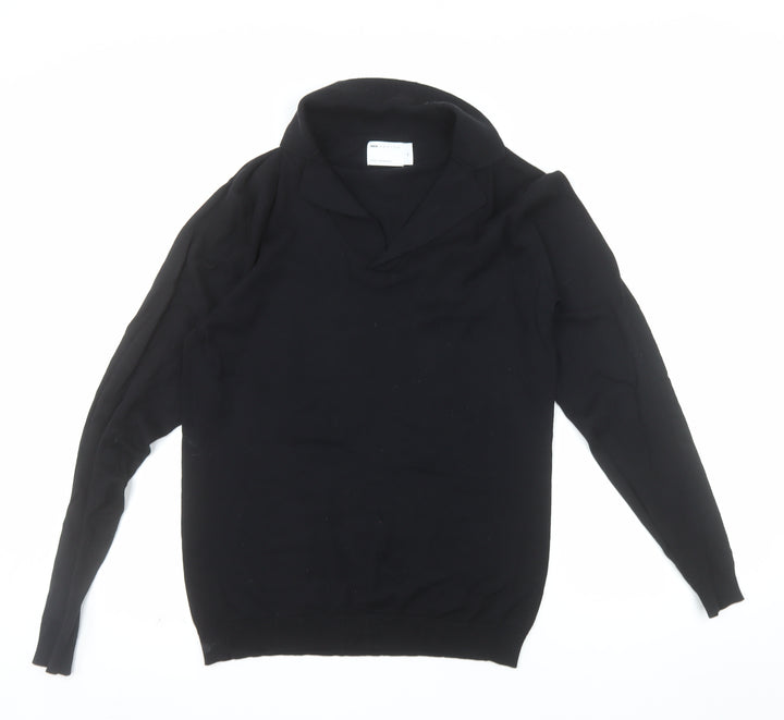 ASOS DESIGN Men's Black Cotton V-Neck Jumper XS