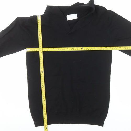 ASOS DESIGN Men's Black Cotton V-Neck Jumper XS