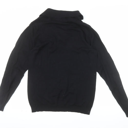 ASOS DESIGN Men's Black Cotton V-Neck Jumper XS