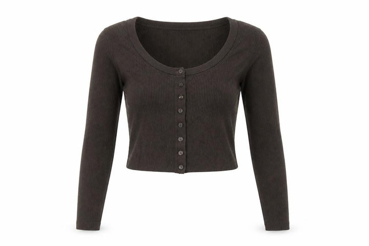 & Other Stories Women Brown Wool Blend Button Cardigan Size 12