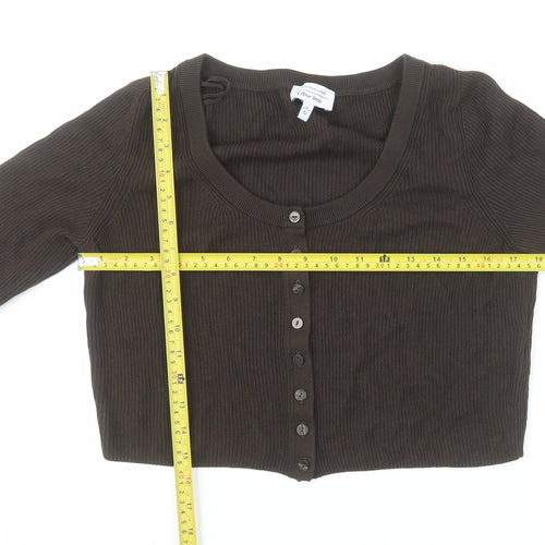 & Other Stories Women Brown Wool Blend Button Cardigan Size 12