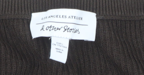 & Other Stories Women Brown Wool Blend Button Cardigan Size 12