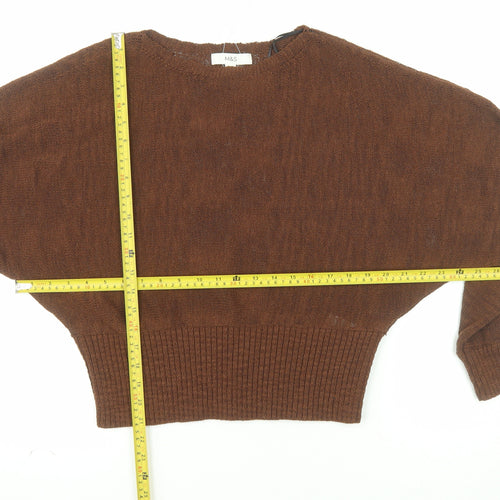 Marks and Spencer Women Brown M Knit Pullover Jumper