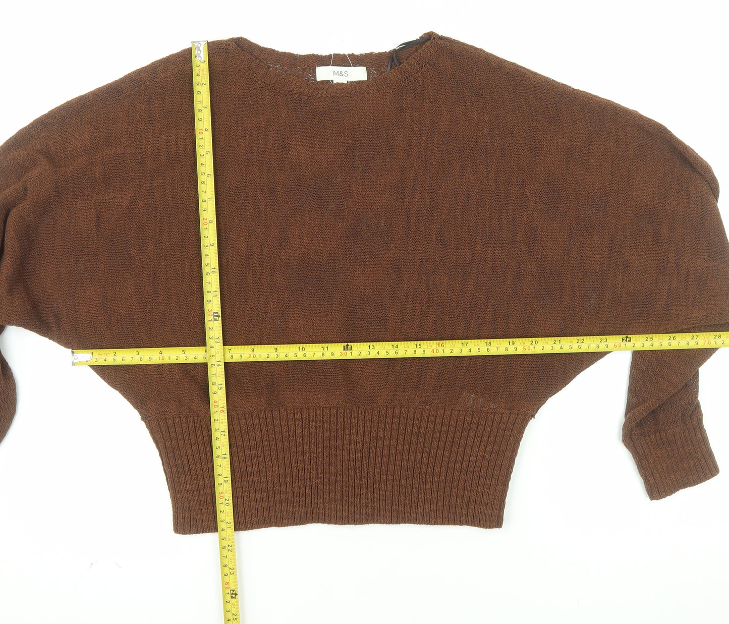 Marks and Spencer Women Brown M Knit Pullover Jumper