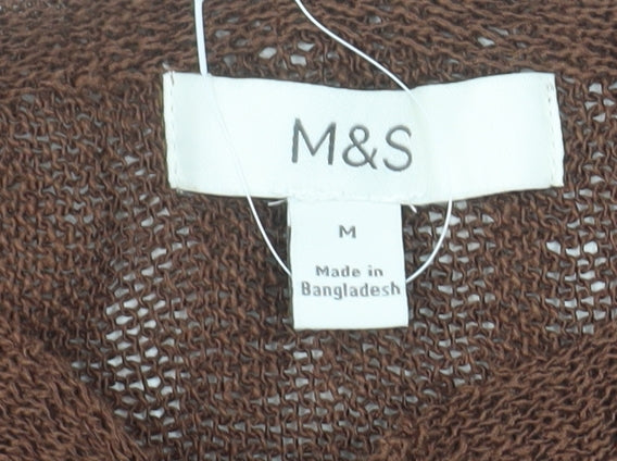 Marks and Spencer Women Brown M Knit Pullover Jumper
