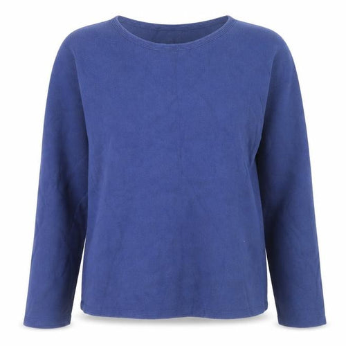 Uniqlo Women Blue Cotton Crew Neck Long Sleeve Pullover Jumper Size M