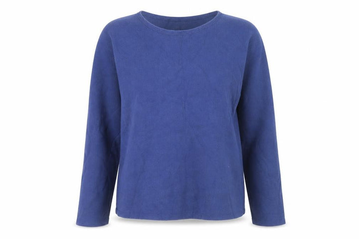 Uniqlo Women Blue Cotton Crew Neck Long Sleeve Pullover Jumper Size M