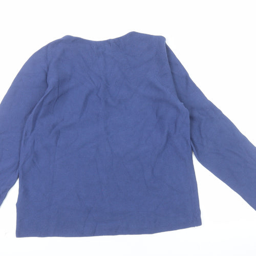 Uniqlo Women Blue Cotton Crew Neck Long Sleeve Pullover Jumper Size M