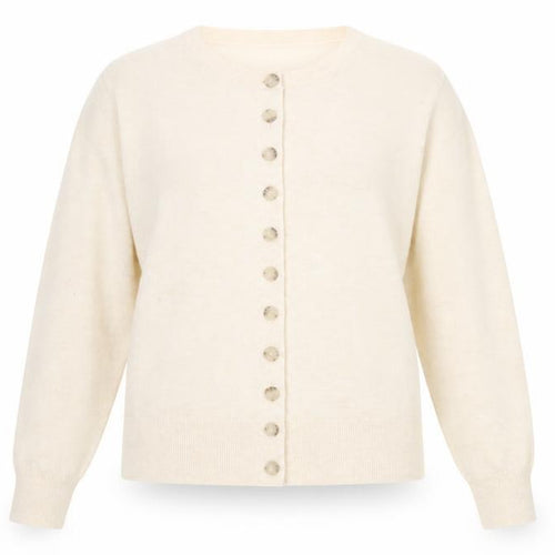 Marks and Spencer Women Beige L Cardigan Crew Neck Wool Blend