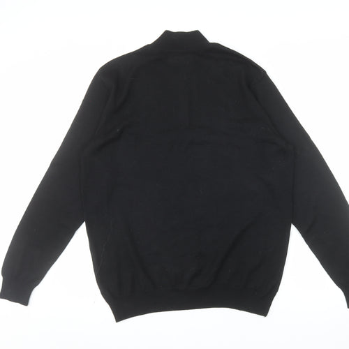 Limehaus Men’s Black 1/2 Zip Wool Blend Jumper Size L