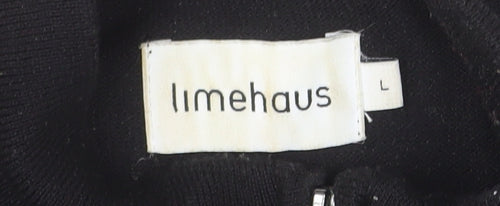 Limehaus Men’s Black 1/2 Zip Wool Blend Jumper Size L