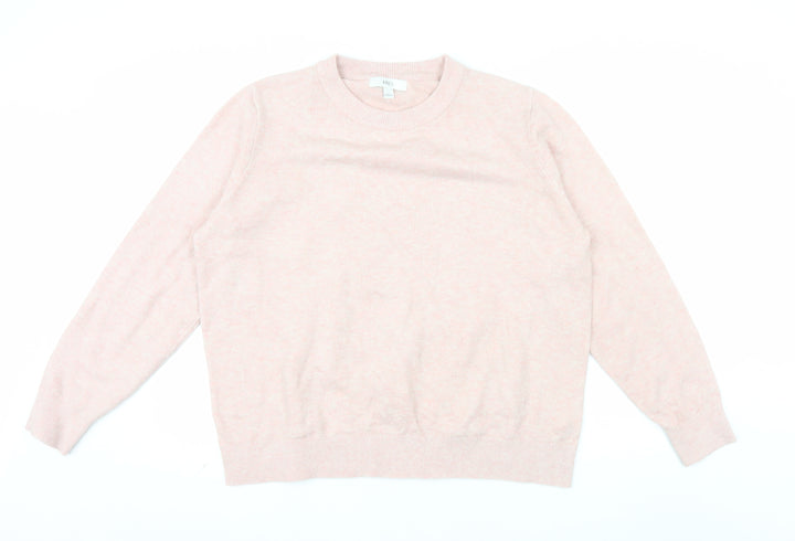 Marks and Spencer Womens Pink Crew Neck Knit Jumper L