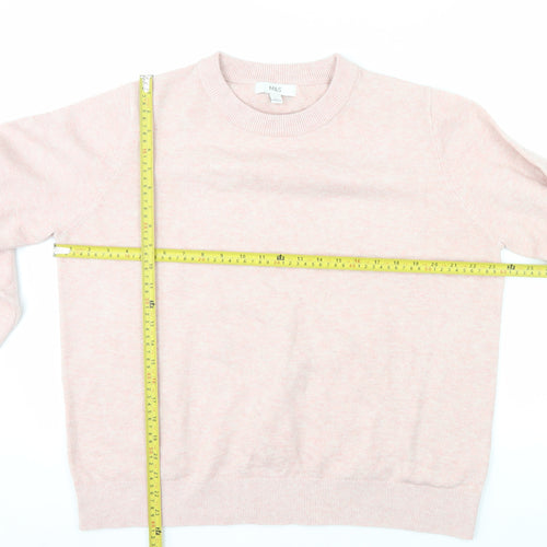 Marks and Spencer Womens Pink Crew Neck Knit Jumper L
