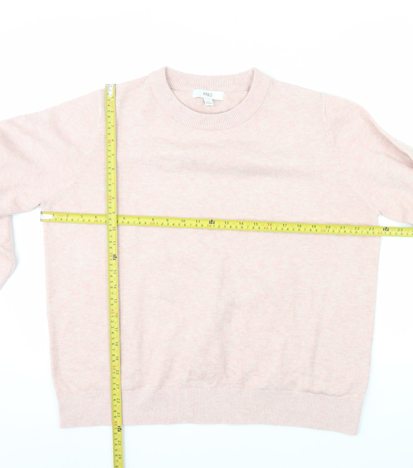 Marks and Spencer Womens Pink Crew Neck Knit Jumper L