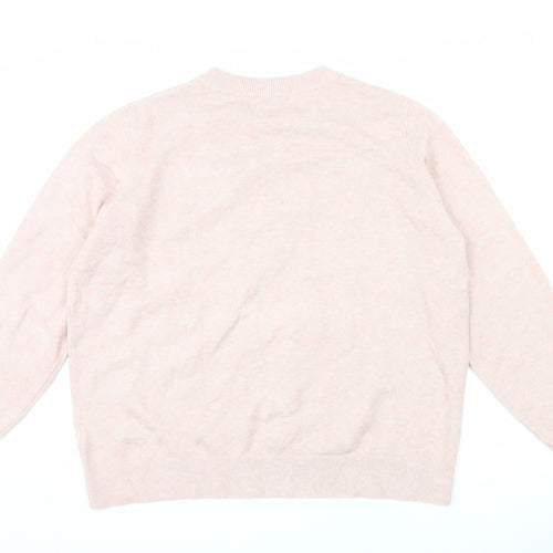 Marks and Spencer Womens Pink Crew Neck Knit Jumper L